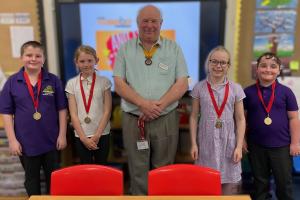 Rotary President Elect Robert with the winning team